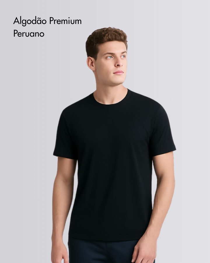 Camiseta sem estampa - Algodão Premium Peruano