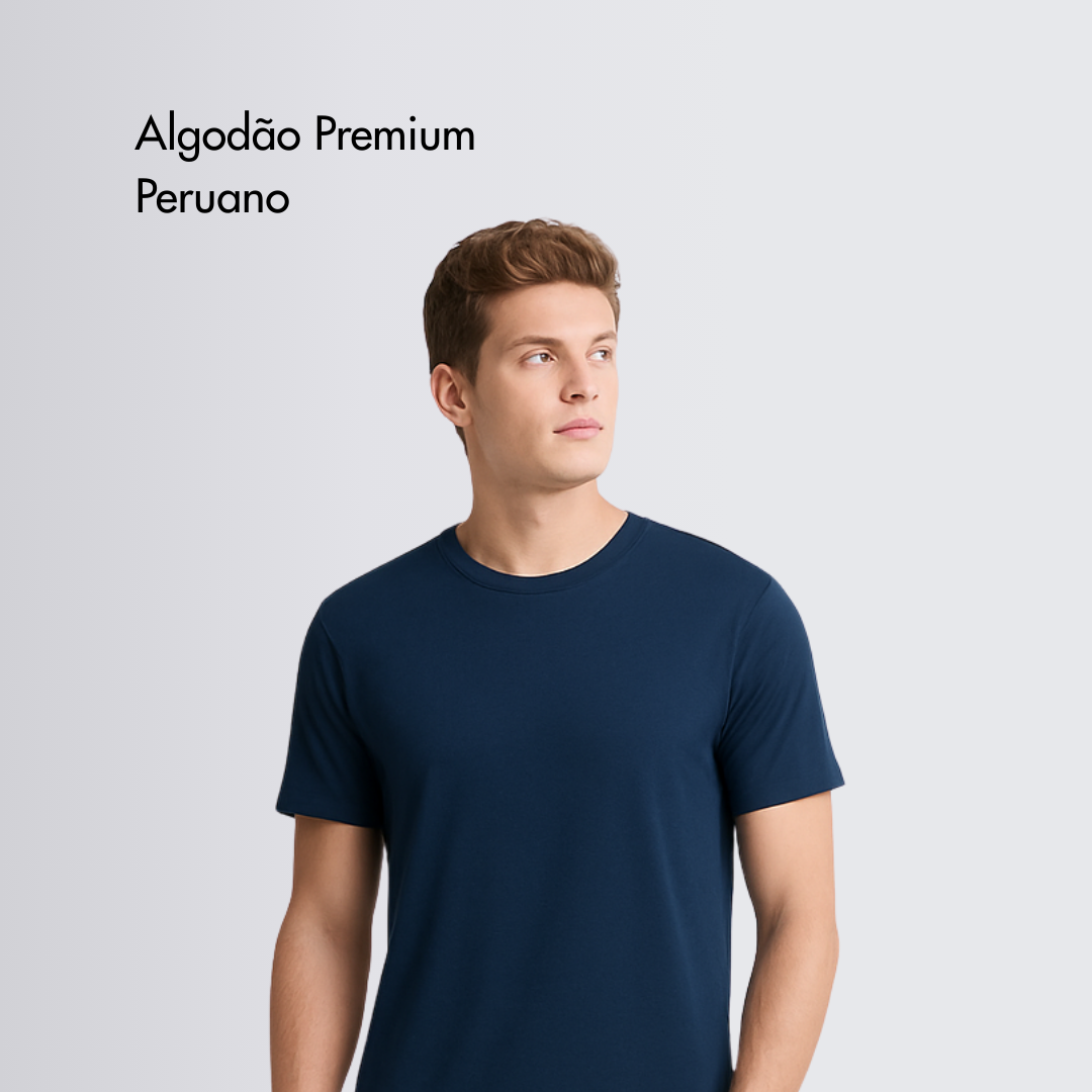 Camiseta sem estampa - Algodão Premium Peruano