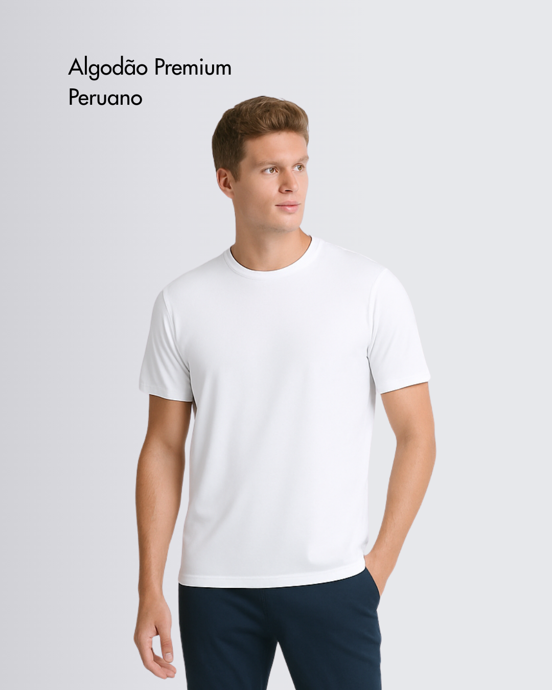 Camiseta sem estampa - Algodão Premium Peruano