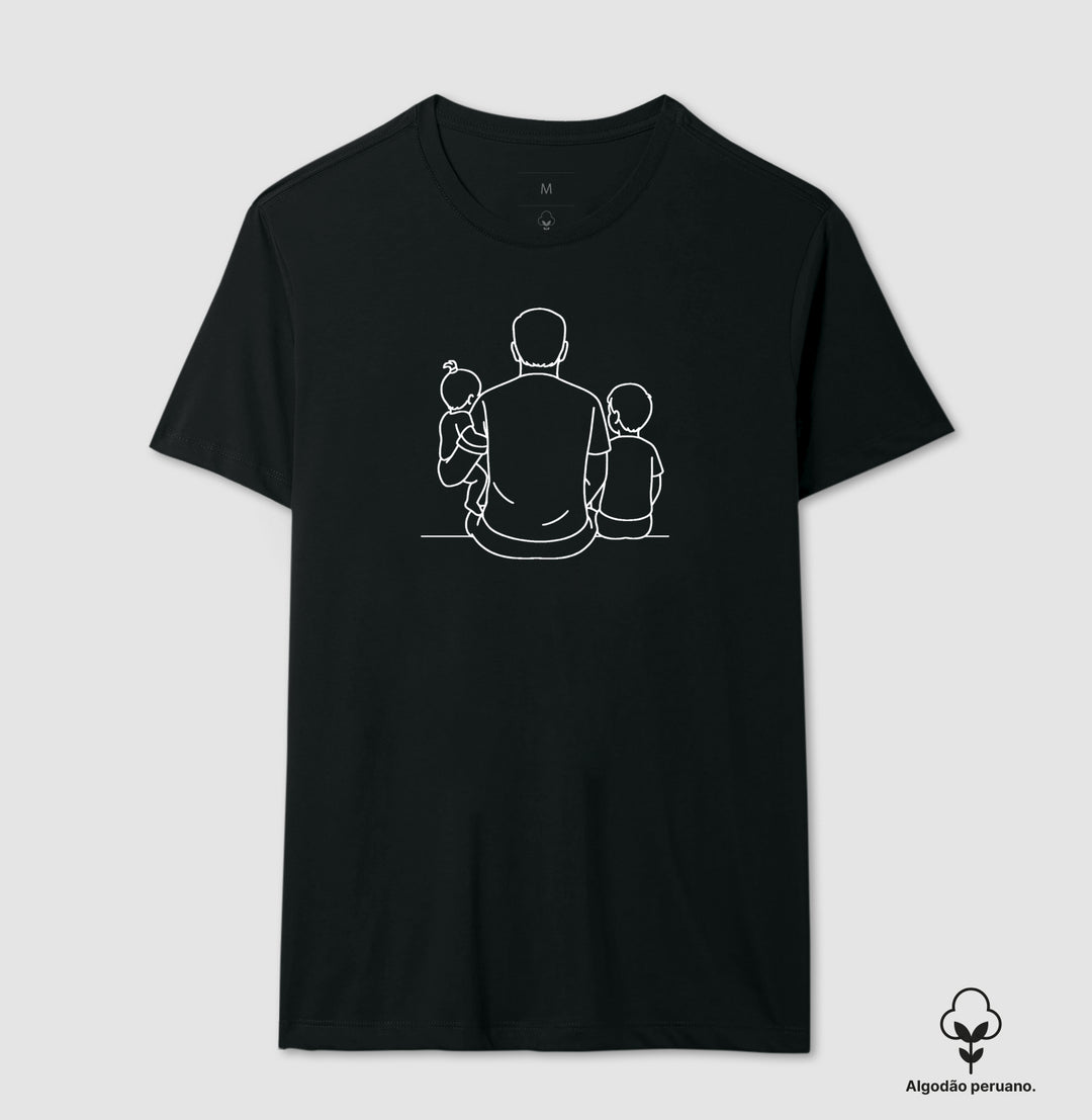Pai/ Avô com 2 filhos/netos menino maior e menina bebê - Personalizada