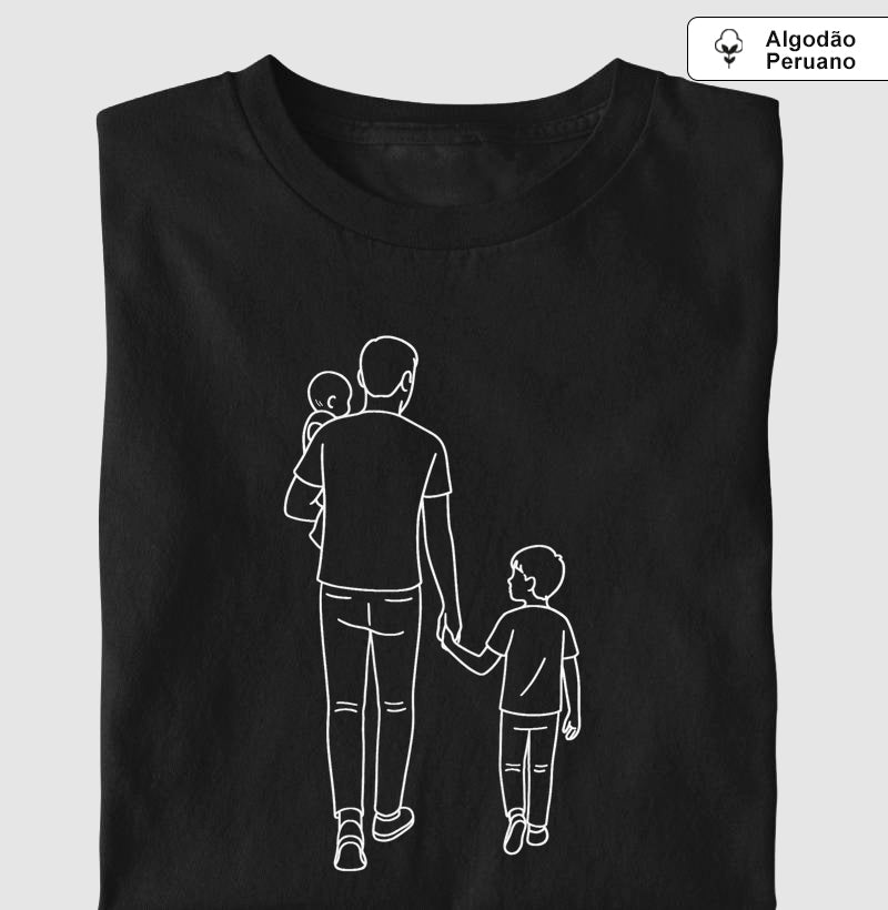 Pai com 2 filhos: 1 bebê e 1 menino maior - Personalizada