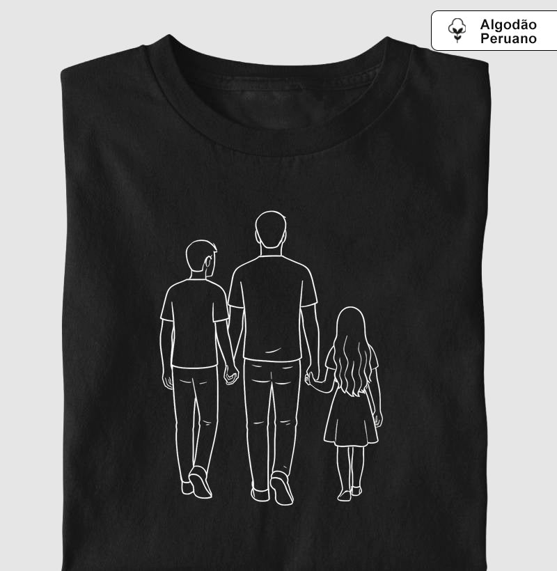 Pai de 2 filhos: 1 menina menor e 1 menino maior - Personalizada