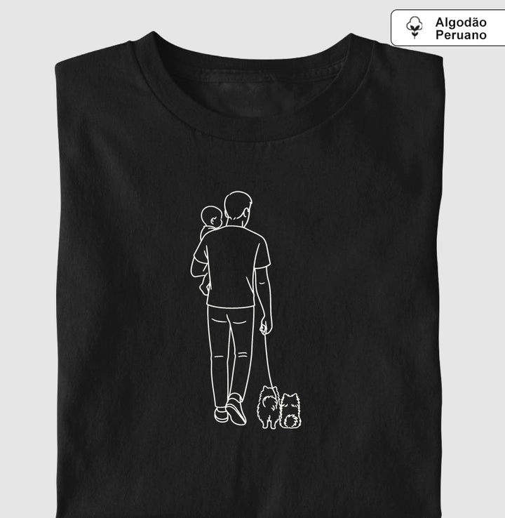 Pai com 1 filho e mais cachorros 2 Spitz - Personalizada