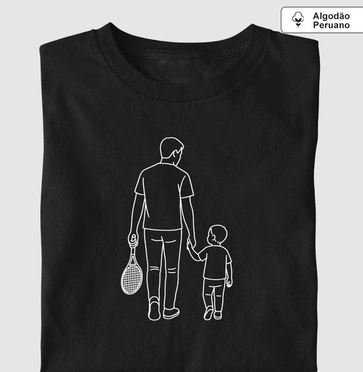 [Pai tenista] - Pai com filho menino e raquete - Personalizada