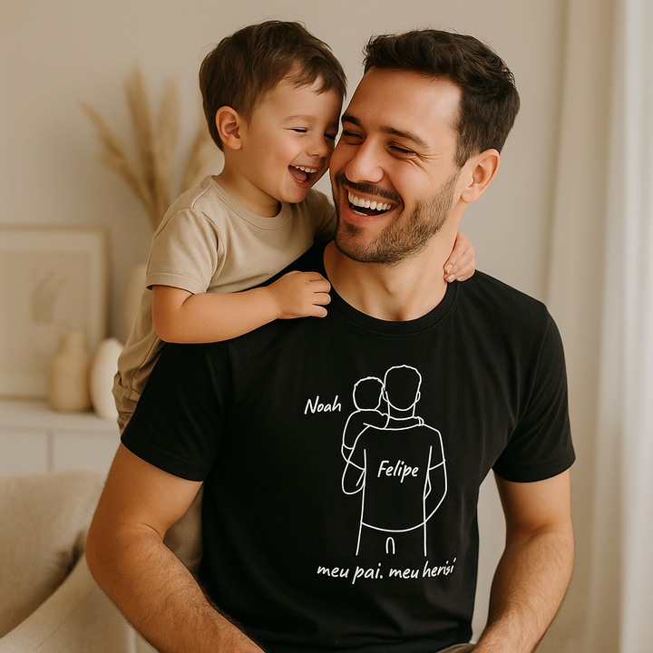 Pai com 1 filho no colo - Personalizada