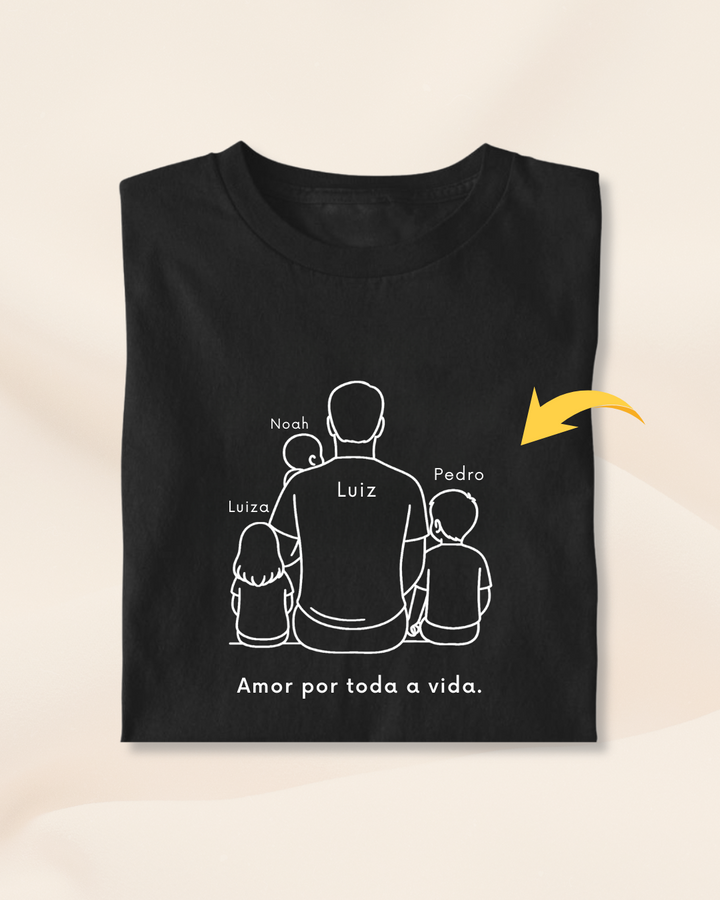 Pai de 3 filhos: bebê, menina menor e menino maior