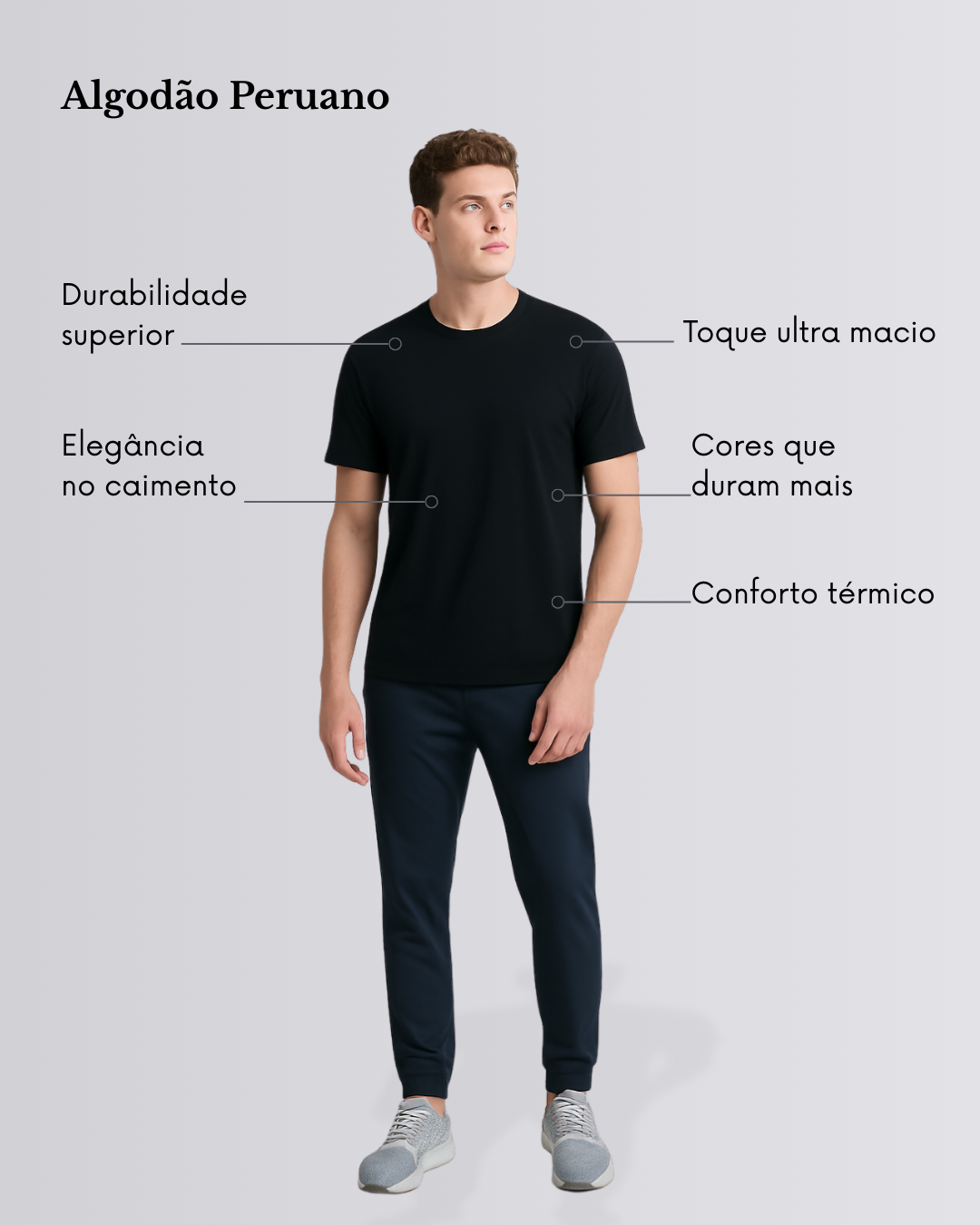 Camiseta sem estampa - Algodão Premium Peruano