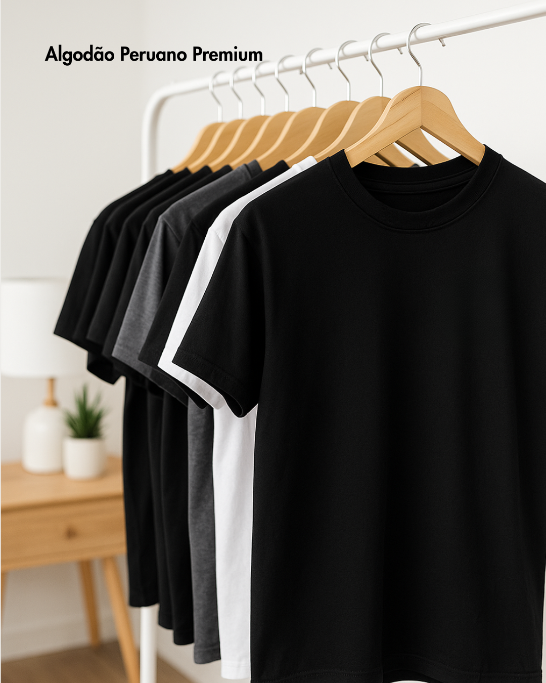 Camiseta sem estampa - Algodão Premium Peruano
