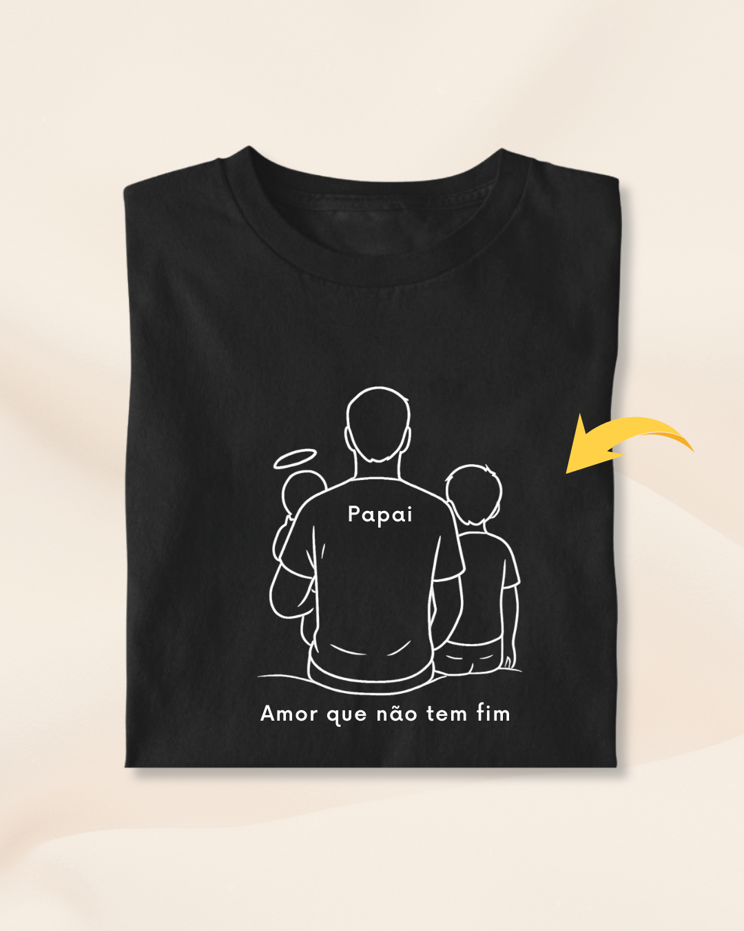 Pai com 2 filhos - 1 bebê anjinho - Personalizada
