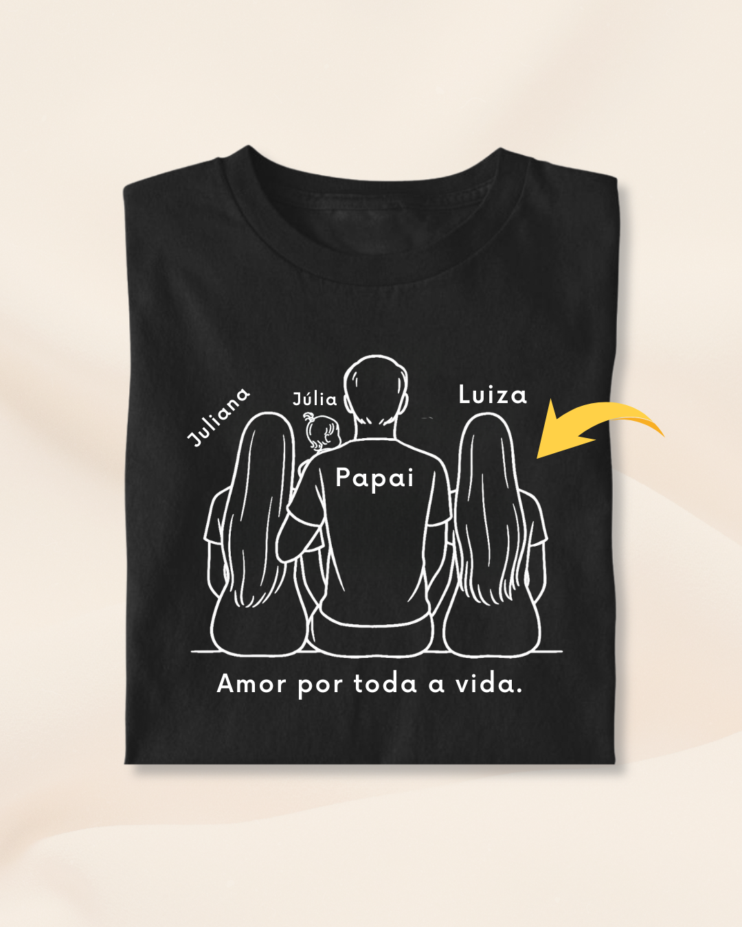 Pai com 2 filhas adolescentes e mais 1 bebê menina - Personalizada