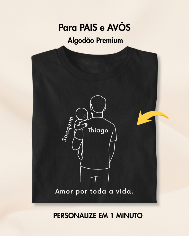 Pai com 1 bebê no colo, carequinha - Personalizada