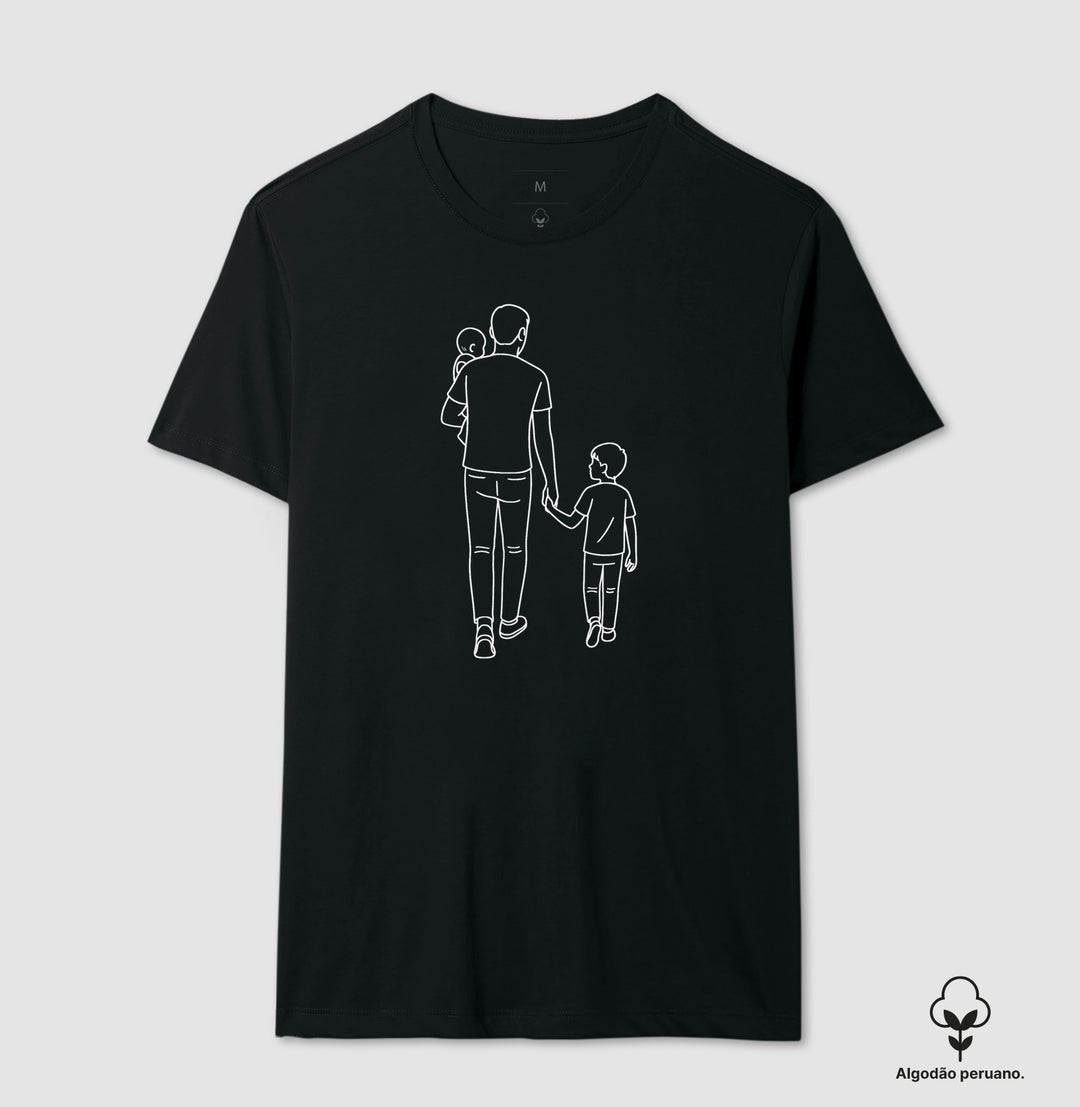Pai com 2 filhos: 1 bebê e 1 menino maior - Personalizada