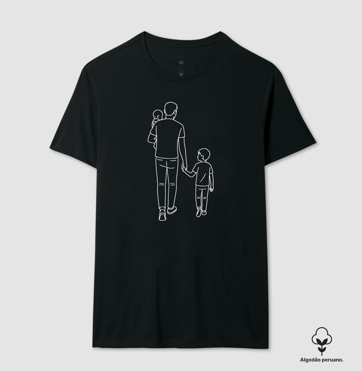 Pai com 2 filhos: 1 bebê e 1 menino maior - Personalizada