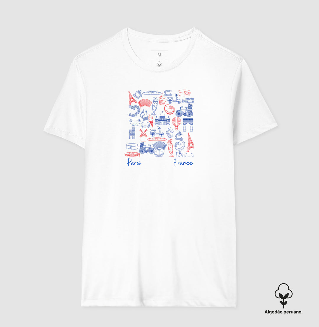 Paris e seus detalhes - Algodão Premium Peruano