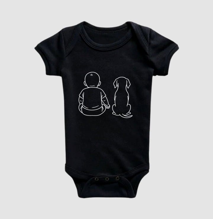Bebê menino com cachorro - Personalizada