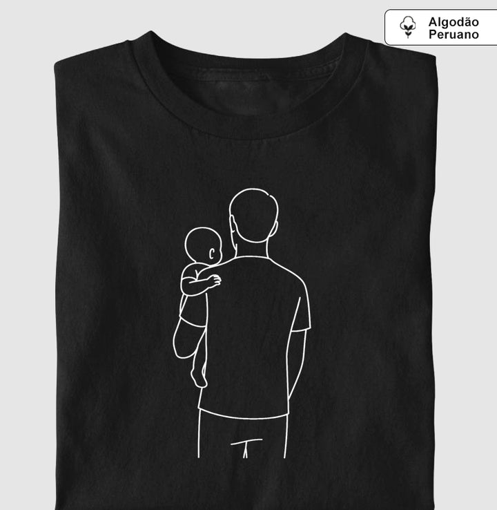 Pai com 1 bebê no colo, carequinha - Personalizada