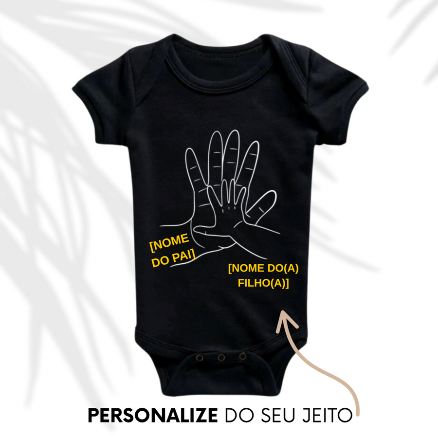 Body preto personalizado pai e filho