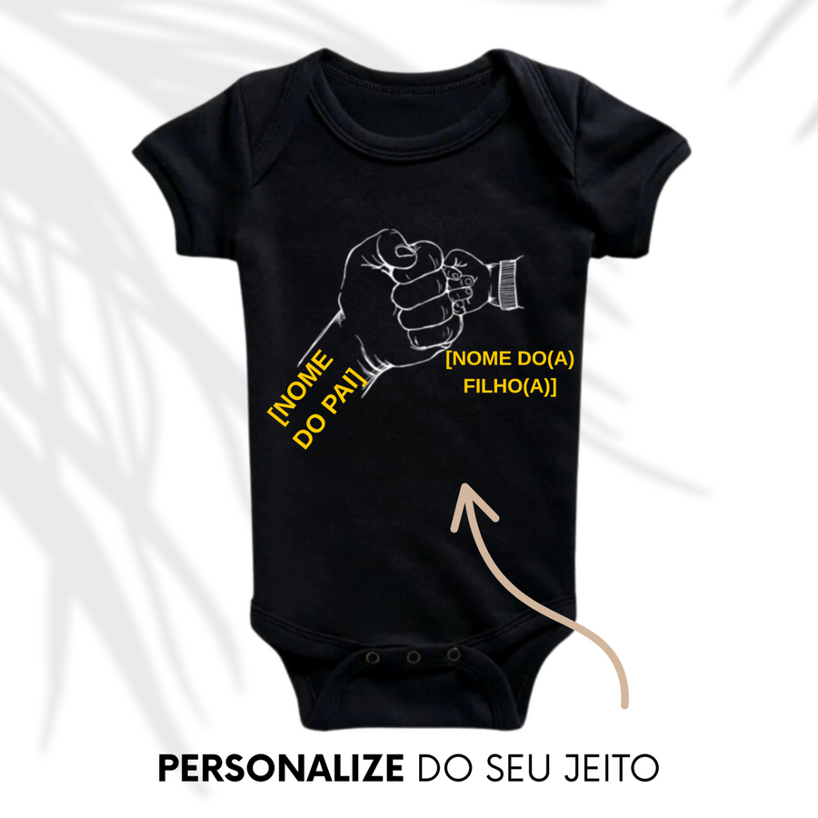 Body preto personalizado pai e filho