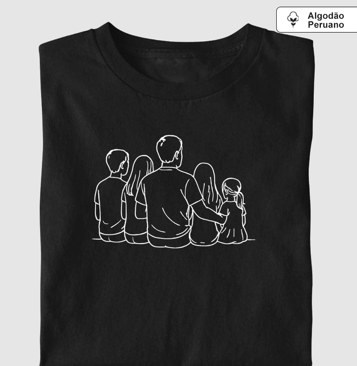 Pai com 4 filhos - 3 meninas e 1 menino - Personalizada