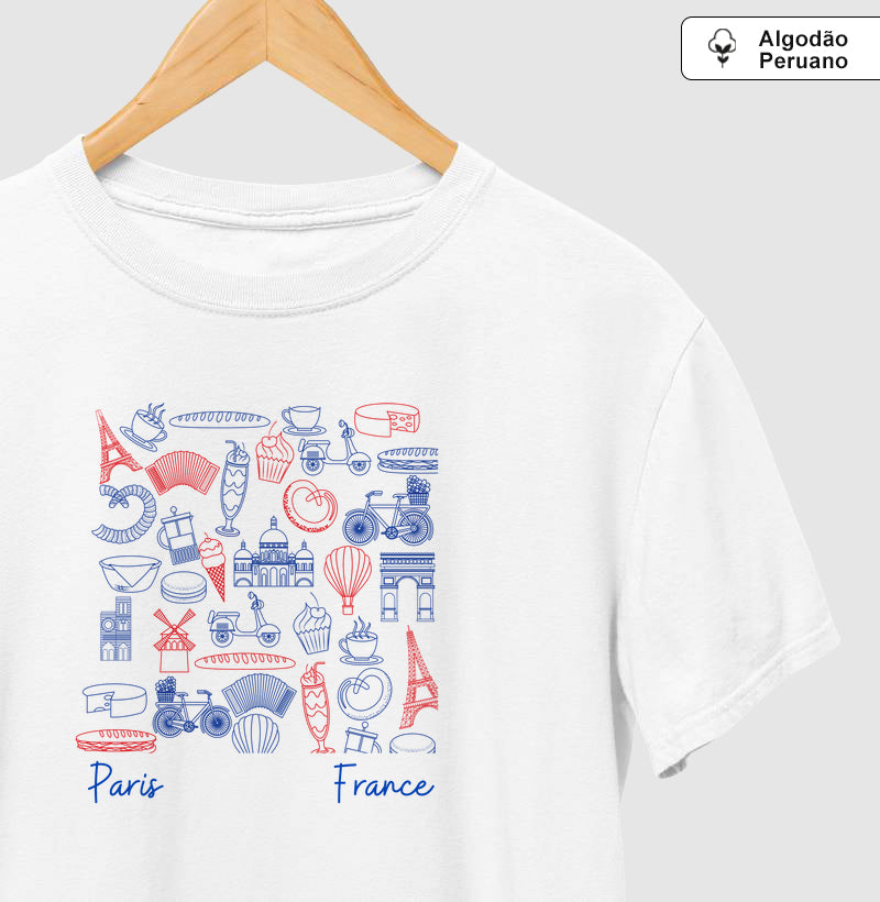 Paris e seus detalhes - Algodão Premium Peruano