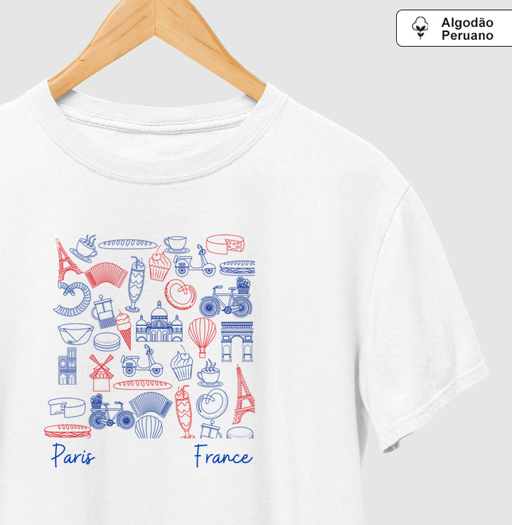 Paris e seus detalhes - Algodão Premium Peruano