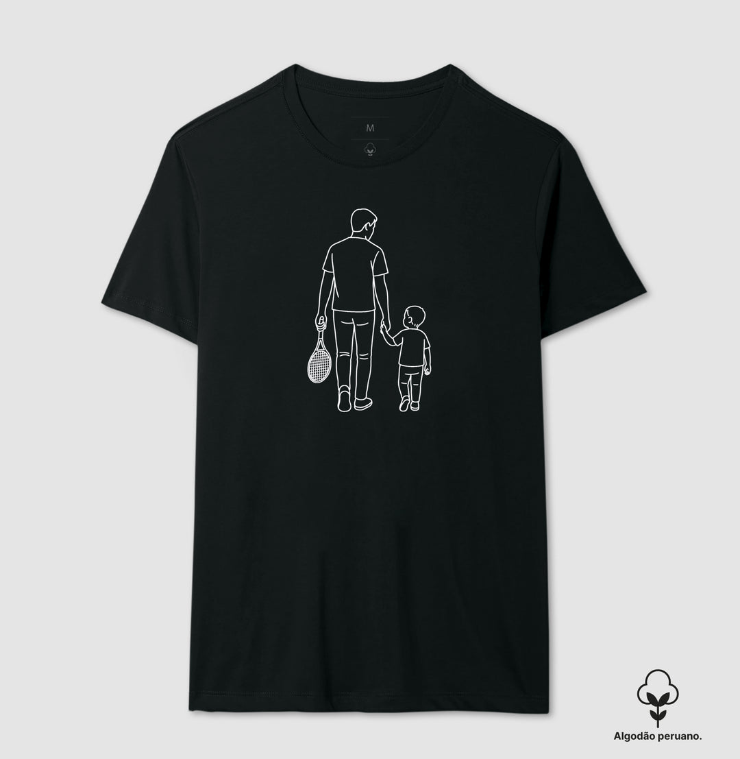 [Pai tenista] - Pai com filho menino e raquete - Personalizada