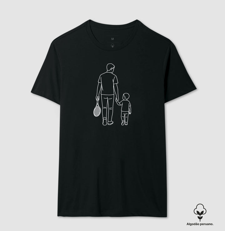 [Pai tenista] - Pai com filho menino e raquete - Personalizada