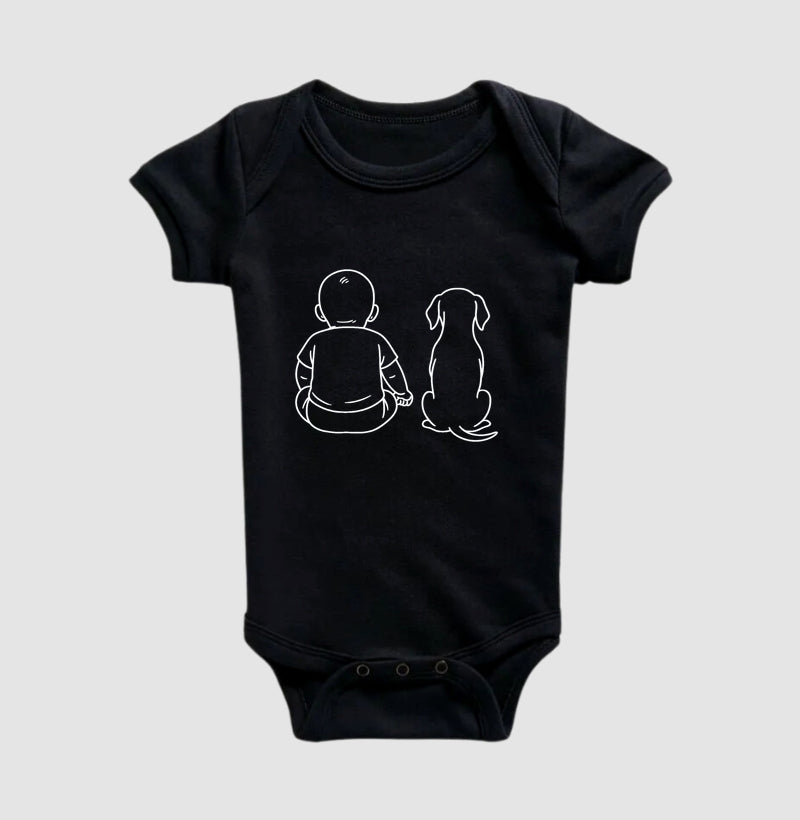 Bebê menino com cachorro - Personalizada