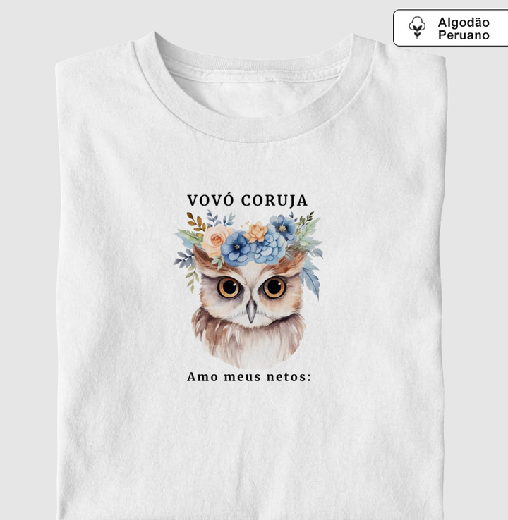 Vovó coruja. Amo meus netos: Personalize com o nome dos netos